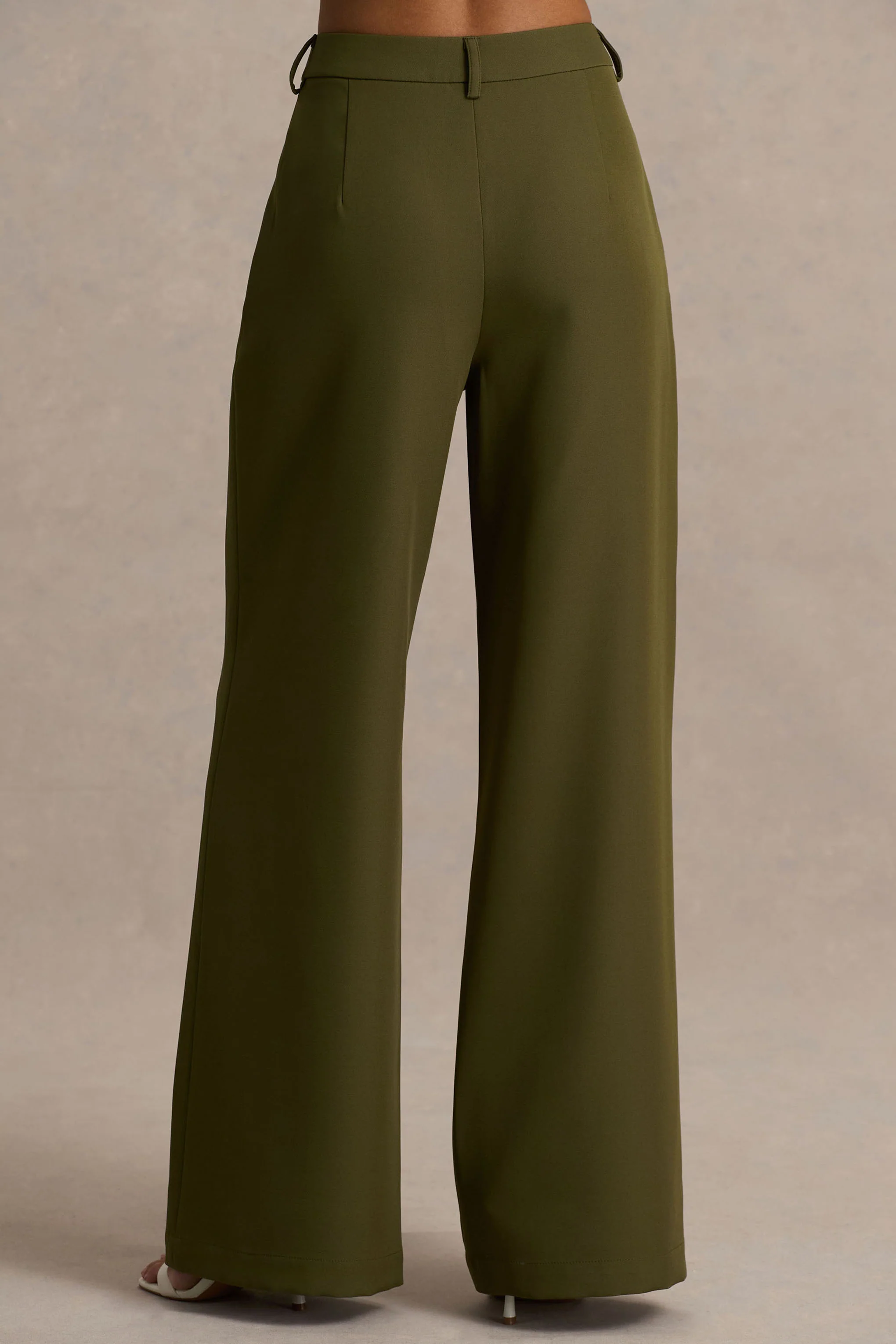 Silvia | Olive Straight-Leg Trousers - Image 4