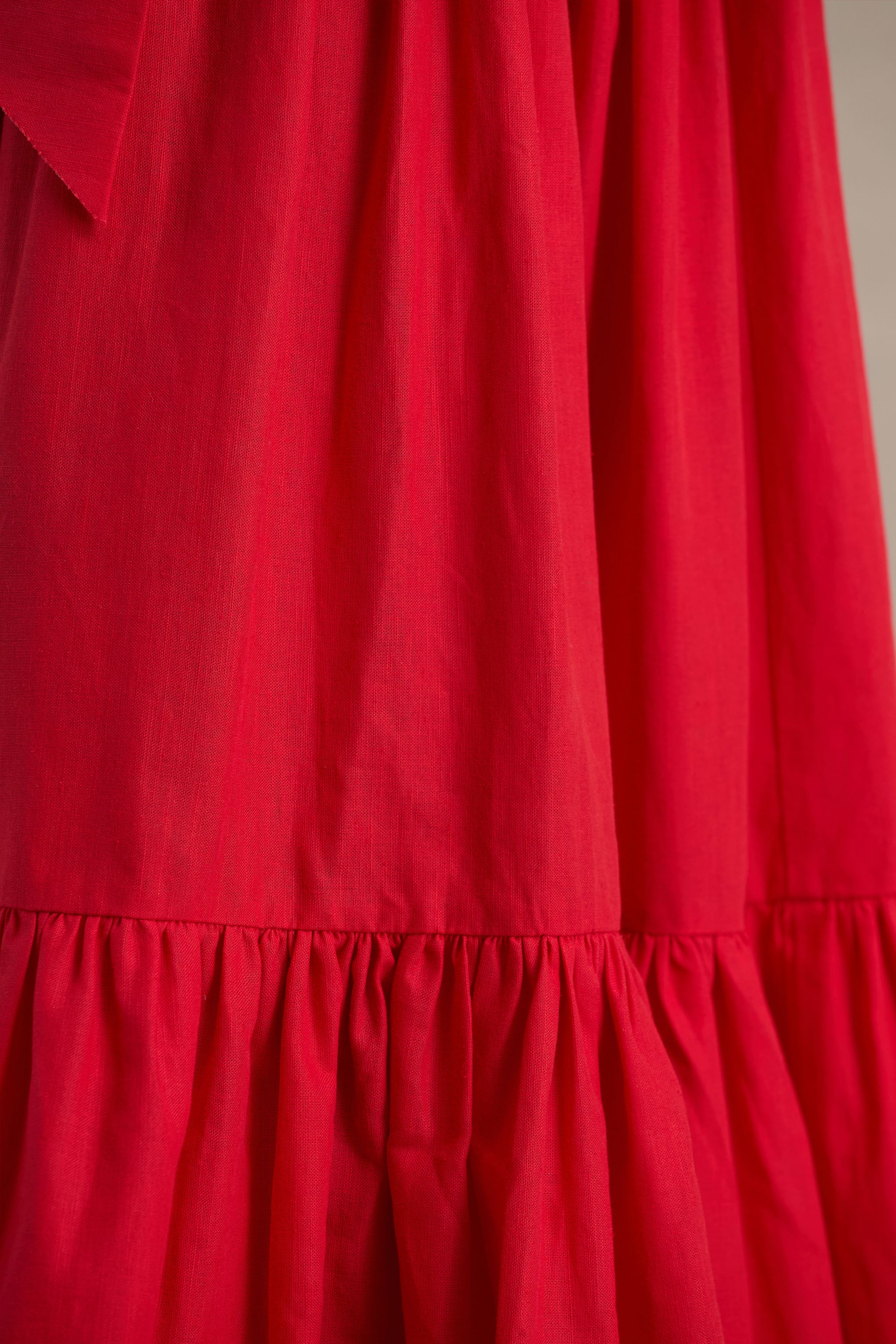 Sydney | Red Belted Maxi Shirt Dress - Image 7