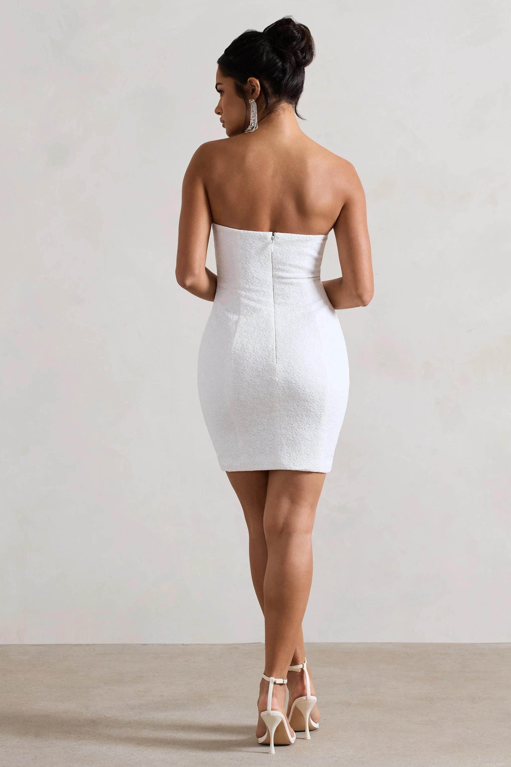 Valencia | Cream Lace Corset Maxi Dress With Detachable Skirt - Image 7