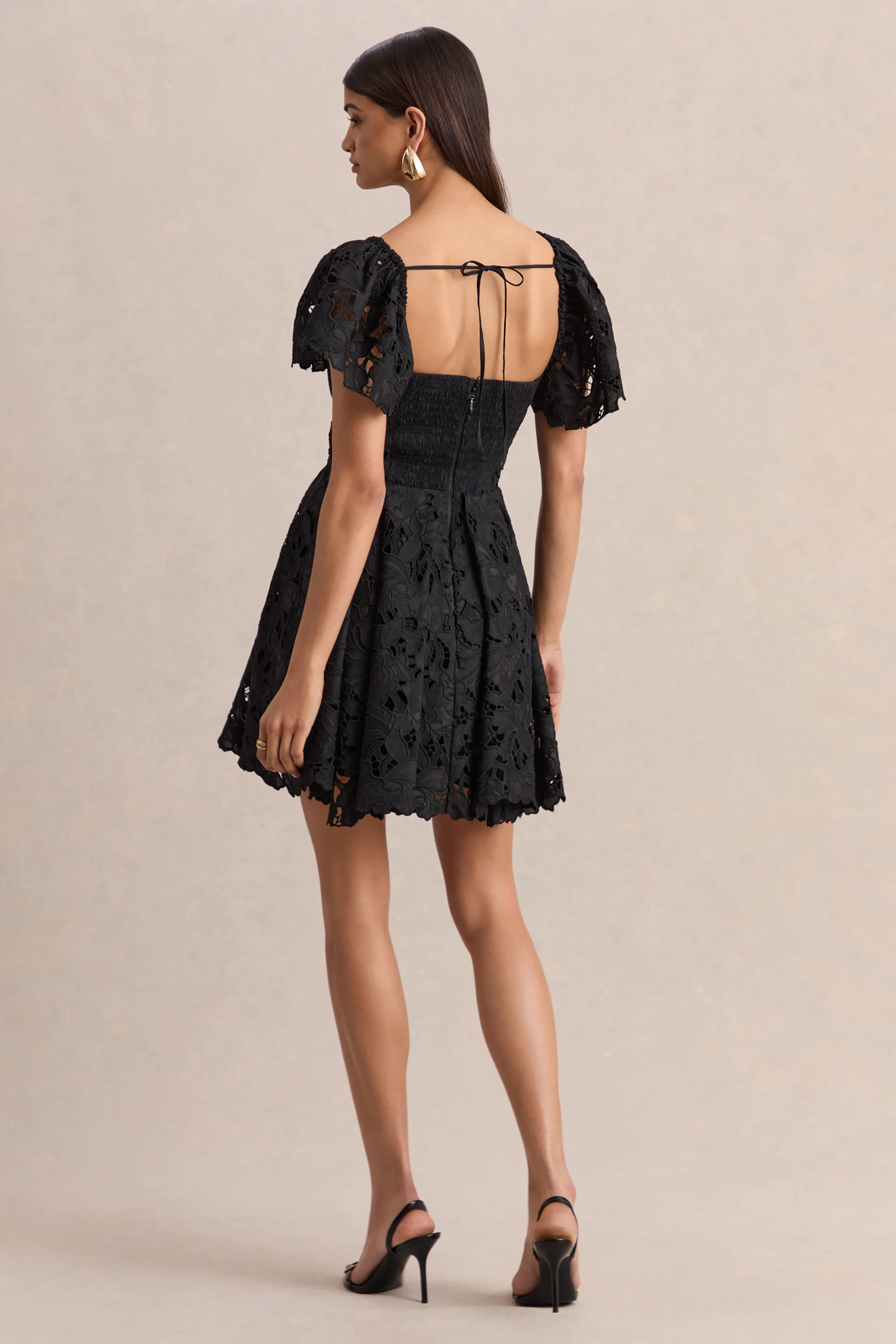 Vivi | Black Lace Sweetheart-Neck Mini Dress - Image 2