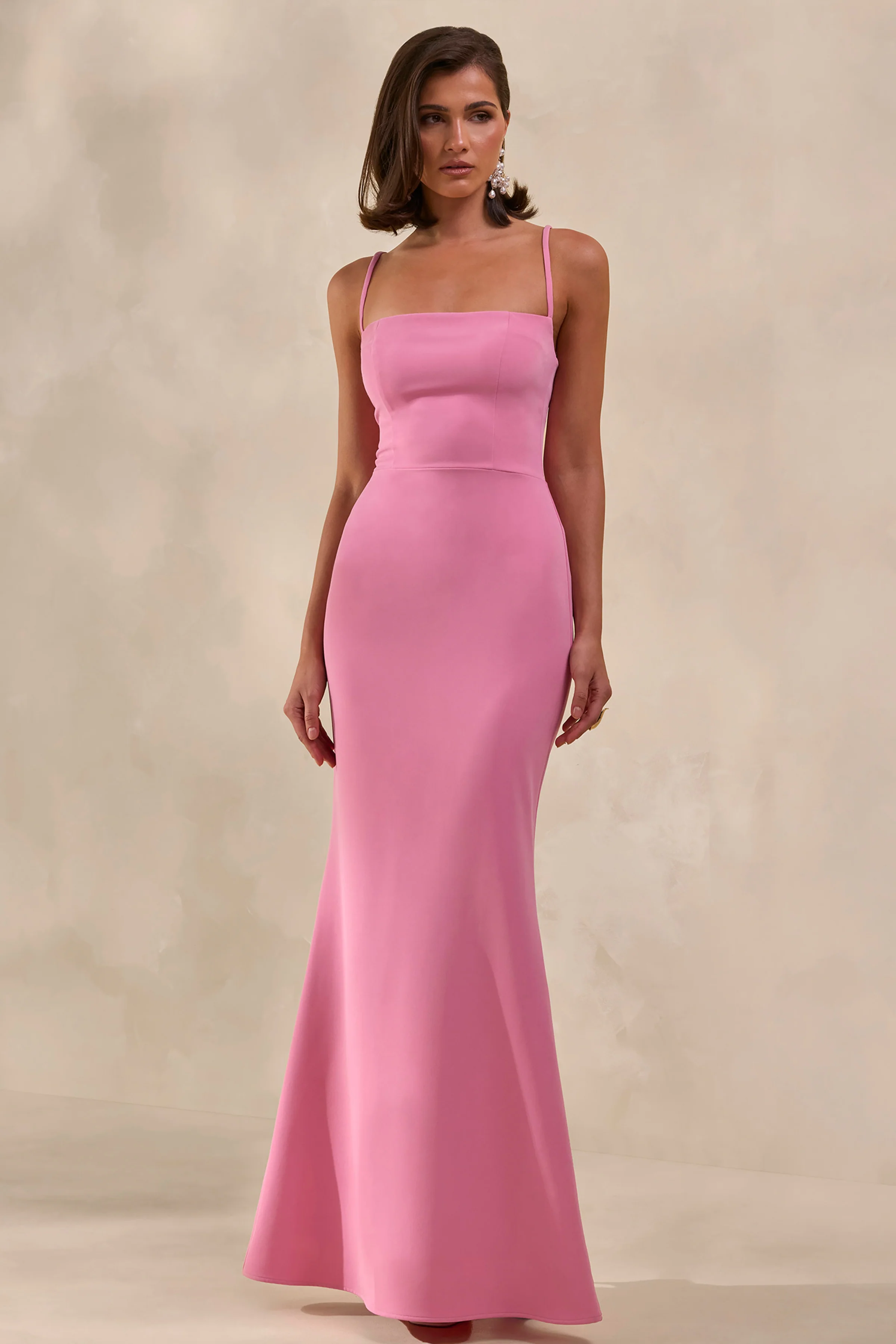 Zavira | Pink Square-Neck Maxi Dress - Image 4