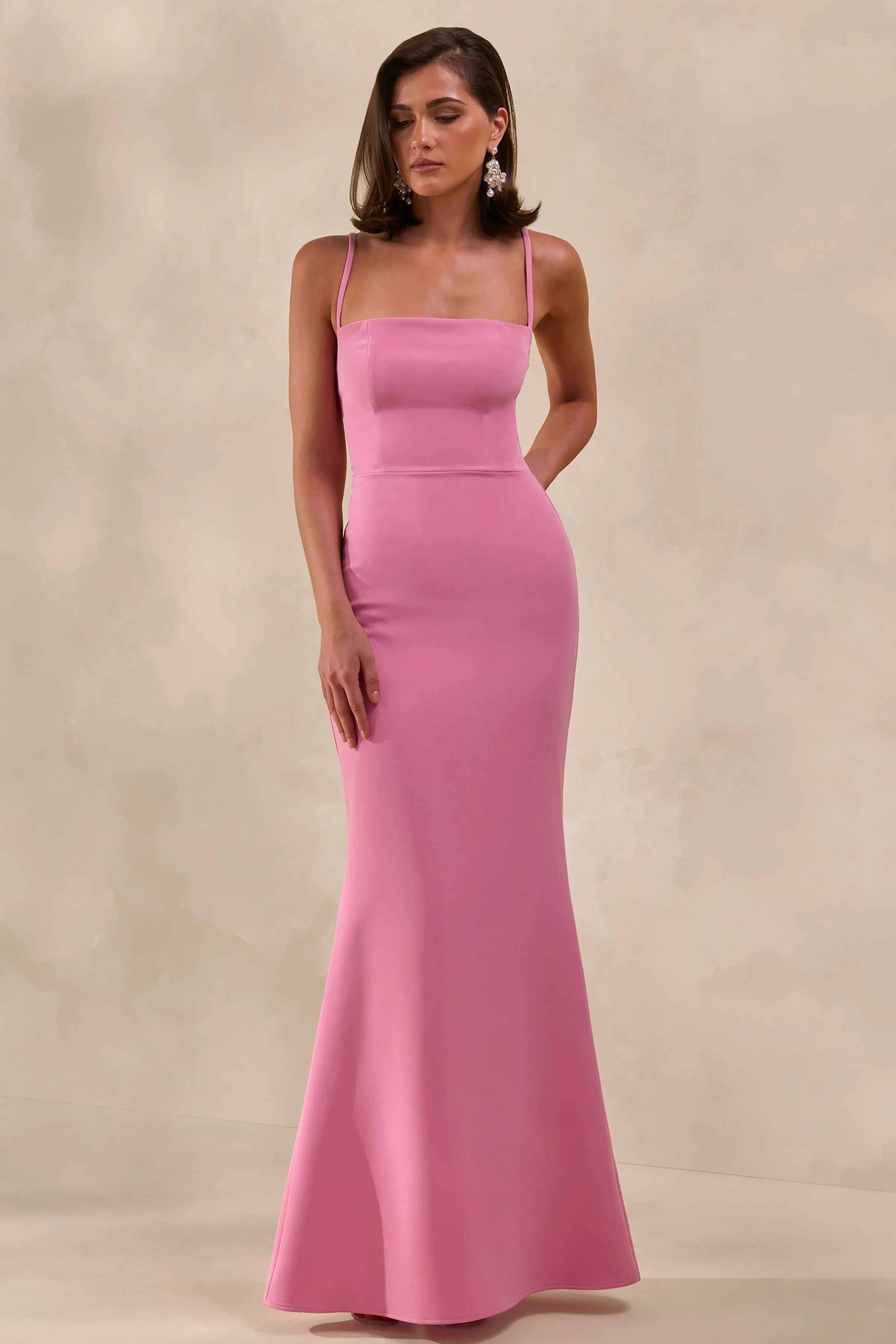 Zavira | Pink Square-Neck Maxi Dress - Image 6