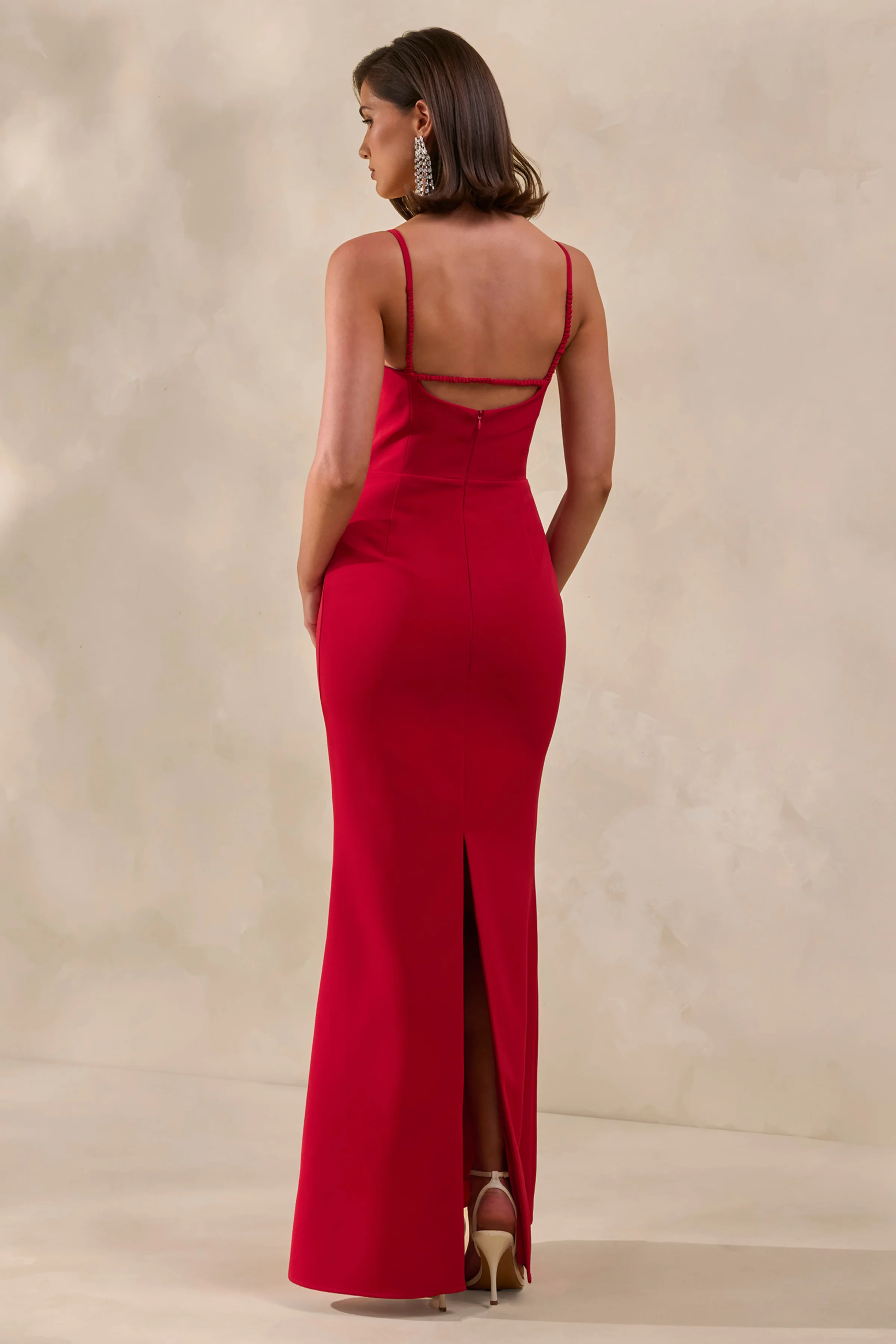 Zavira | Red Square-Neck Maxi Dress - Image 2