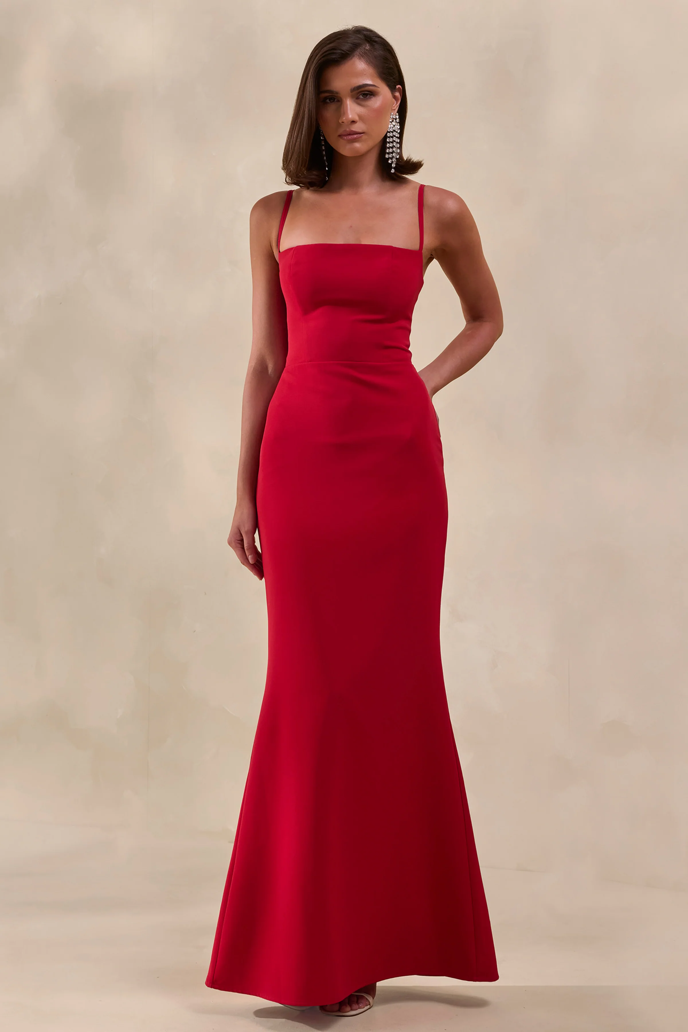Zavira | Red Square-Neck Maxi Dress - Image 7
